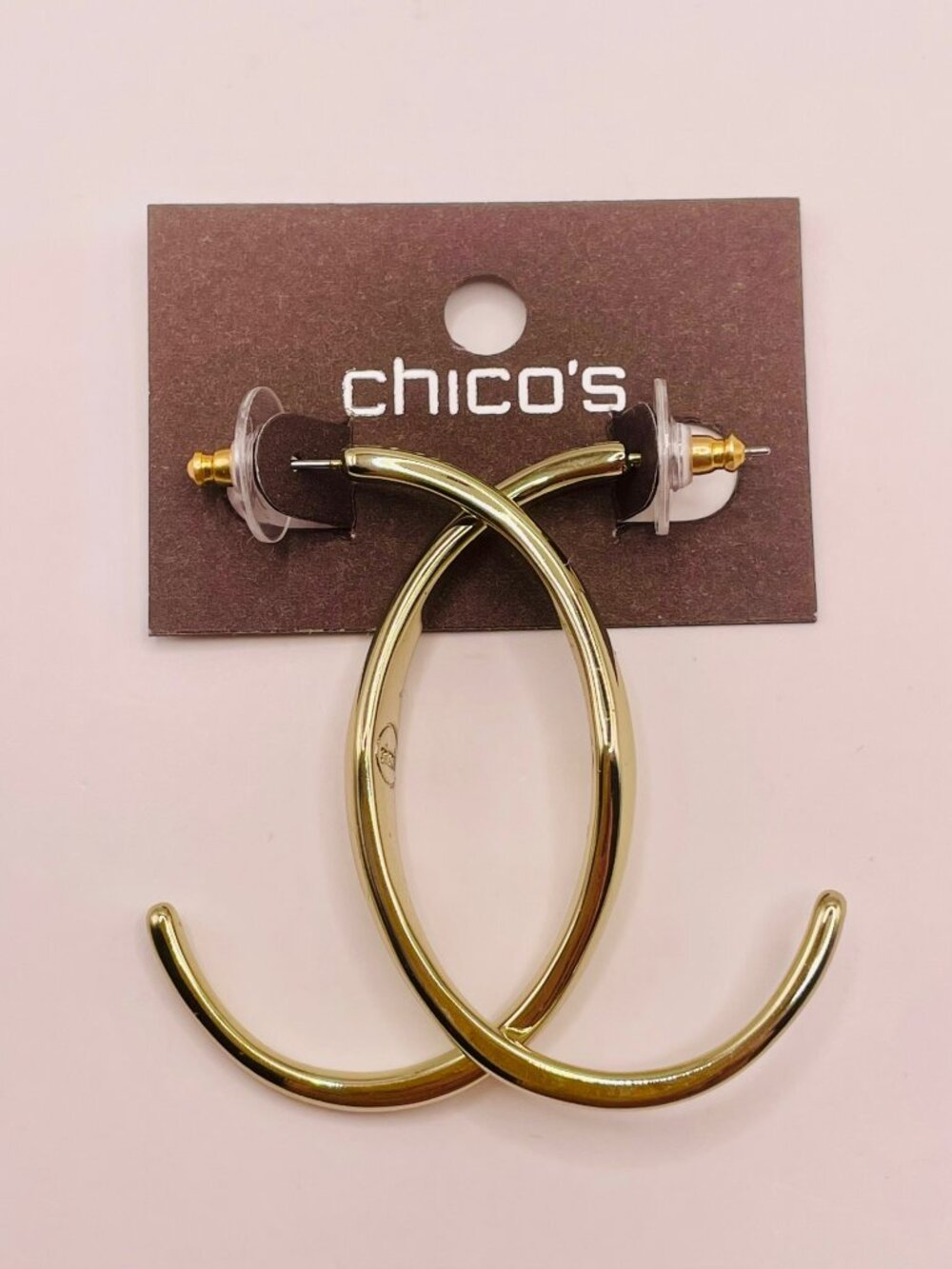 New Chico's Gold-Tone Open Hoop Earrings -115B